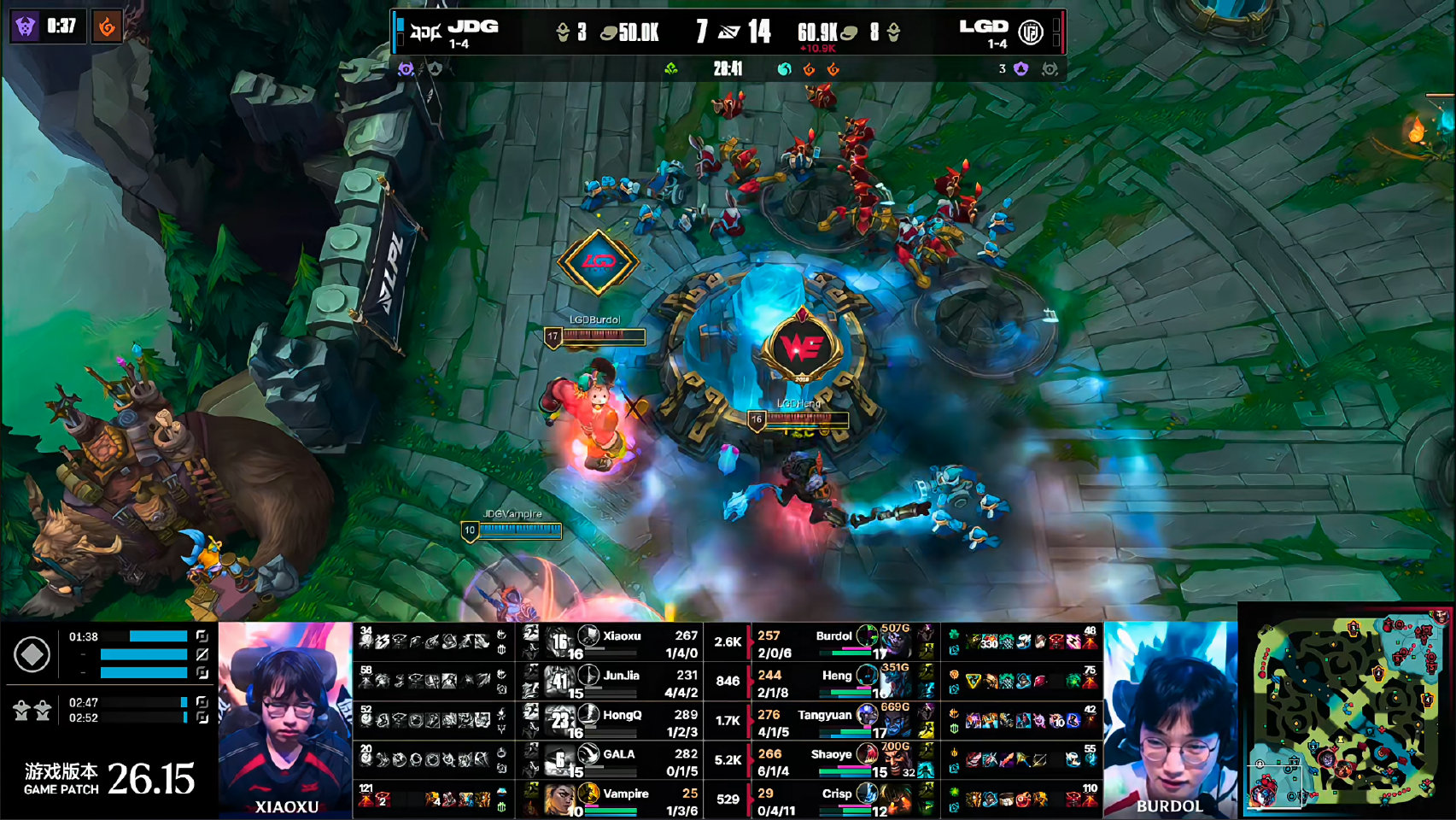 JDG 1-1 LGD,LGD扳回一城