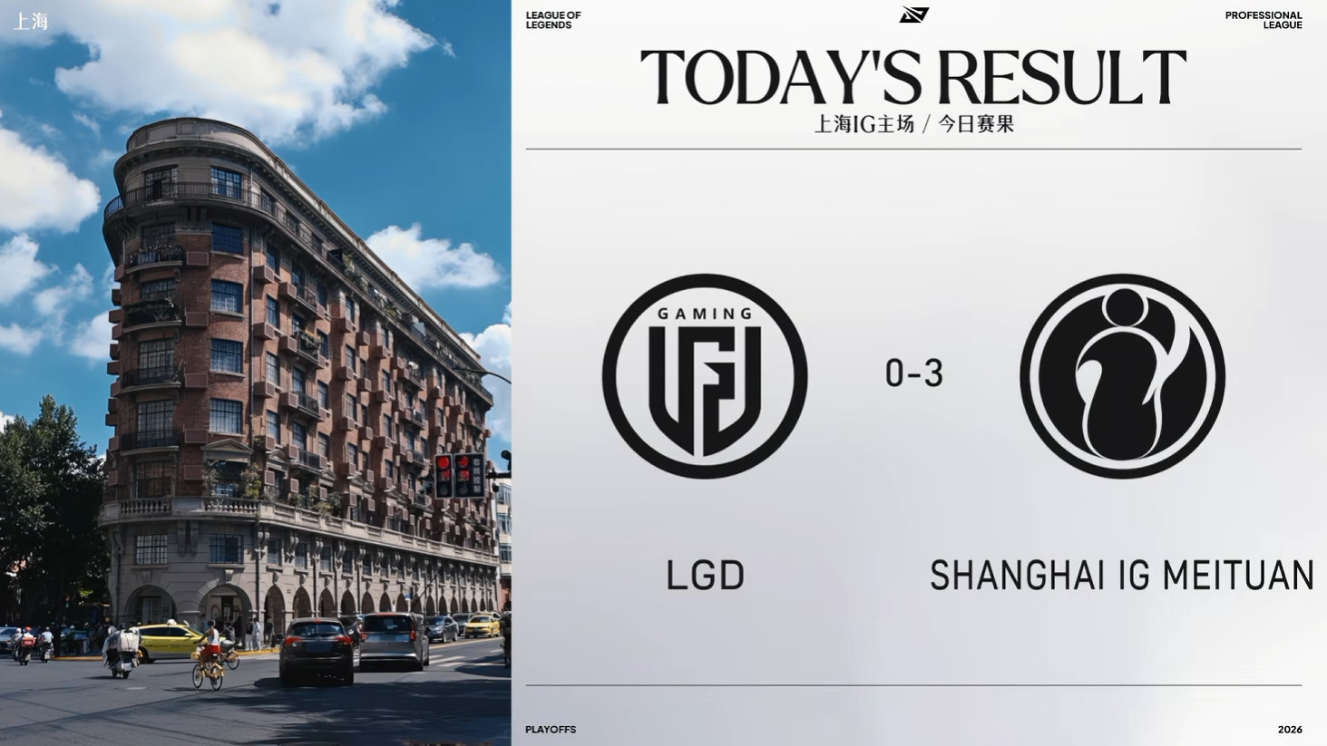 2026LPL季后赛今日赛果:LGD 0-3 IG