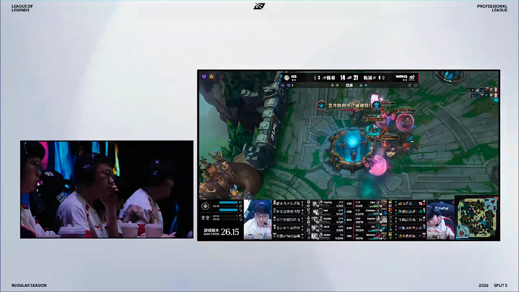 WBG 1-1 IG,ELK逆康特打出绝佳效果