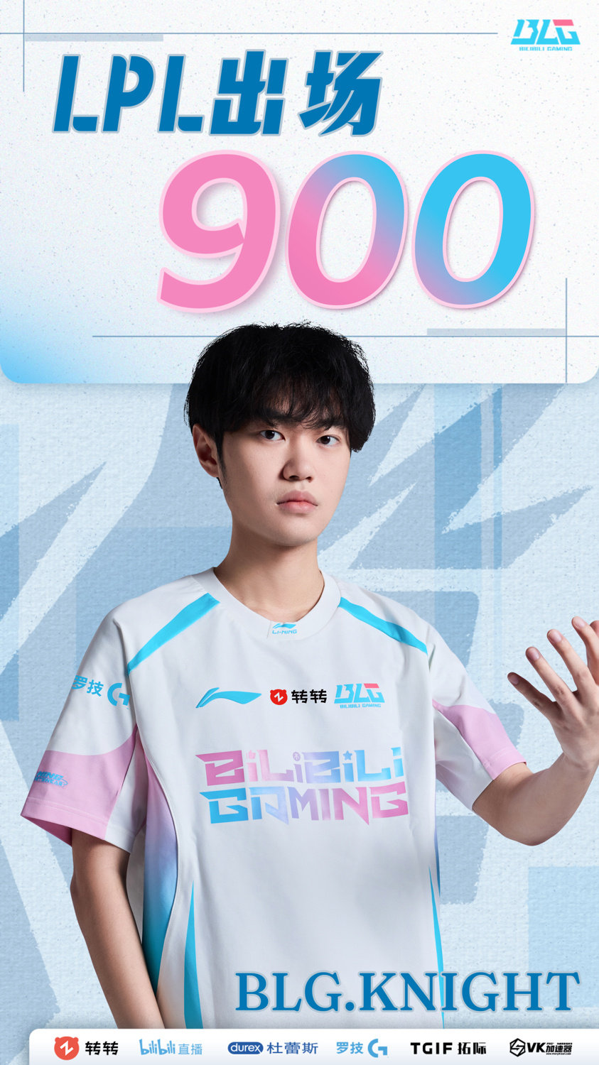 Knight达成LPL 900出场里程碑