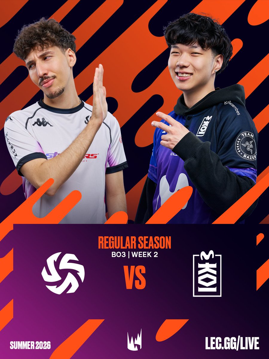 LEC夏季赛：ShiftersGG对阵Movistar KOI，胜者将迎夏季赛首胜