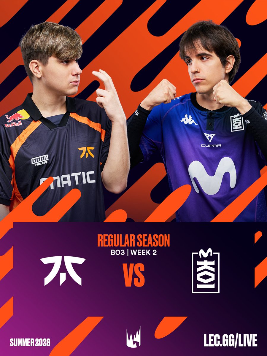 LEC夏季赛:FNATIC对阵Movistar KOI比赛开始